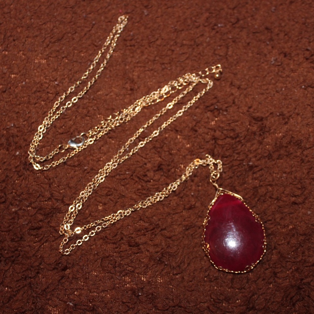 Red and Gold Pendant Necklace